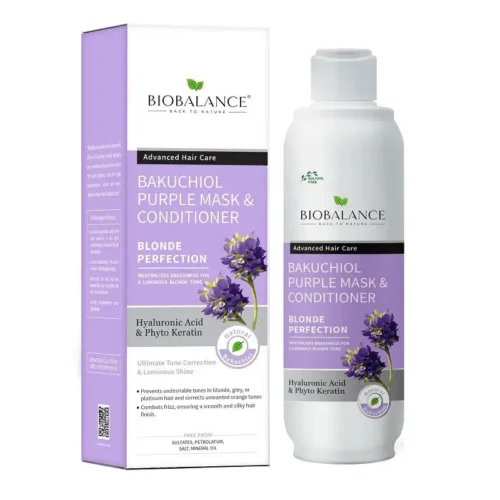 BIO BALANCE BAKUCHIOL PURPLE MASK & CONDITIONER - 330ML | بايو بالانس بلسم و قناع الباكوشيول الارجواني - 330 مل