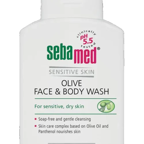 SEBAMED OLIVE FACE & BODY WASH - 200 ML | سيباميد غسول للوجه والجسم للبشرة الجافة والحساسة - 200 مل