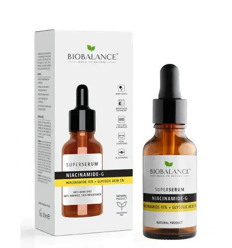 BIO BALANCE NIACINAMIDE 15% + GLYCOLIC ACID 5% SUPER SERUM - 30ML | بايو بالانس سيروم نياسيناميد ١٥٪ + غليكوليك اسيد ٥٪ - 30 مل