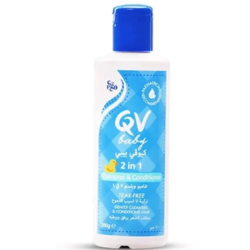 QV BABY 2 IN 1 SHAMPOO & CONDITIONER - 200G | كيو في شامبو و بلسم 2 في 1 - 200 غرام