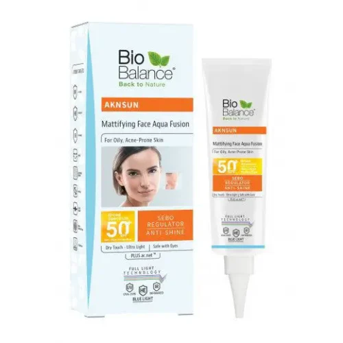 BIO BALANCE AKNSUN MATTIFYING AQUA FUSION SPF 50 DRY TOUCH - 40 ML | بايو بالانس واقي شمسي للبشرة الدهنية بعامل حماية 50 - 40 مل