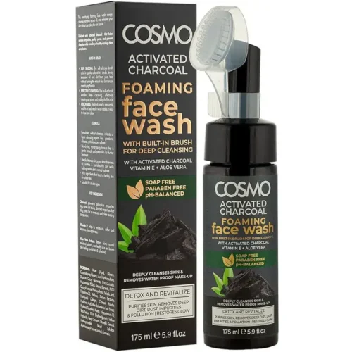 COSMO ACTIVATED CHARCOAL FOAMING FACE WASH - 175ML | كوزمو غسول الوجه الرغوي بالفحم الفعال - 175 مل