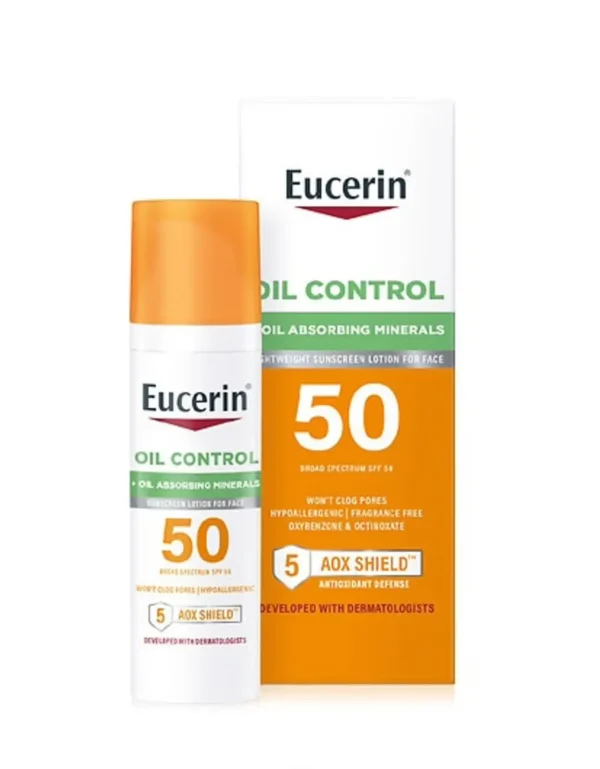 12 EUCERIN SUN OIL CONTROL SPF 50 FACE SUNSCREEN LOTION - 75ML | يوسيرين واقي شمسي للتحكم بالزيوت - 75 مل