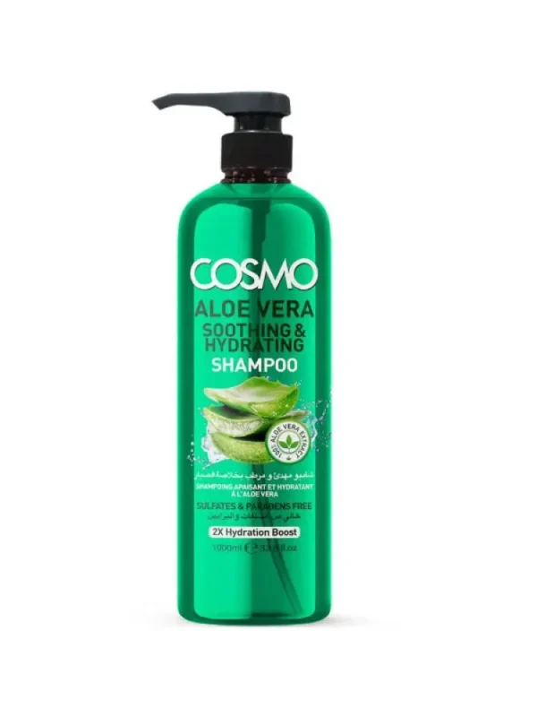 COSMO ALOEVERA SOOTHING & HYDRATING SHAMPOO - 1000ML | كوزمو شامبو بالصبار - 1000 مل