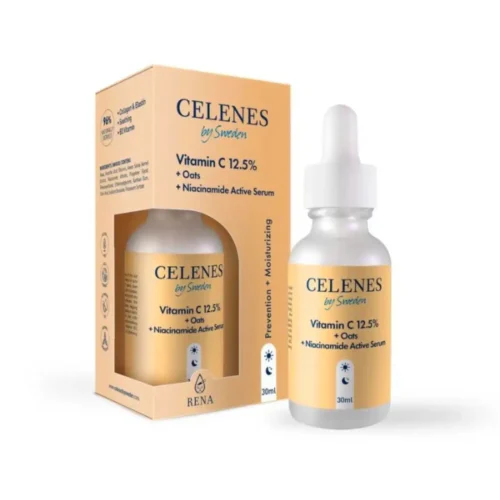 CELENES ACTIVE SERUM VITAMIN C 12,5% + OATS + NIACINAMIDE - 30ML | سيلينس سيروم فيتامين سي ونياسيناميد - 30 مل