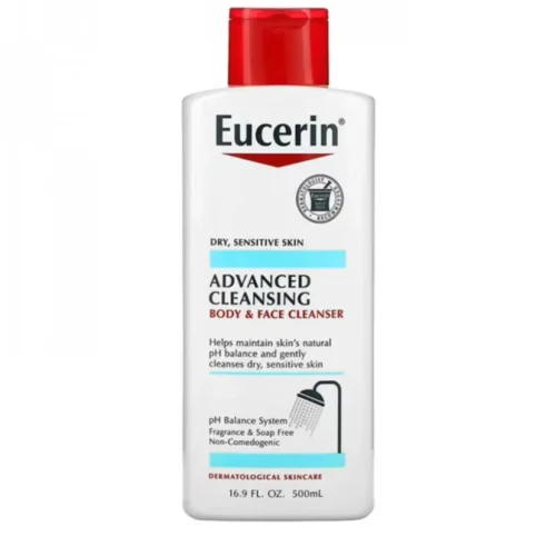 EUCERIN ADVANCED CLEANSING BODY AND FACE CLEANSER - 500ML | يوسيرين غسول الجسم والوجه المتقدم من يوسيرين - 500 مل