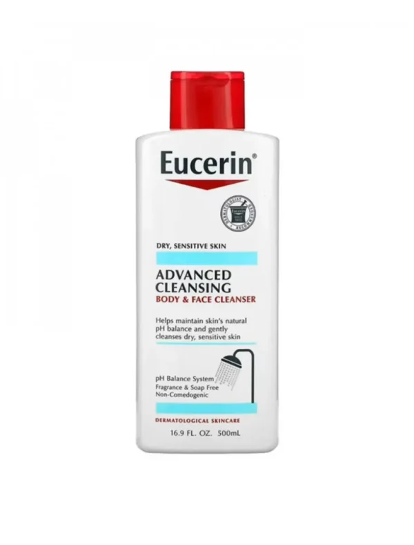 24 EUCERIN ADVANCED CLEANSING BODY AND FACE CLEANSER - 500ML | يوسيرين غسول الجسم والوجه المتقدم من يوسيرين - 500 مل