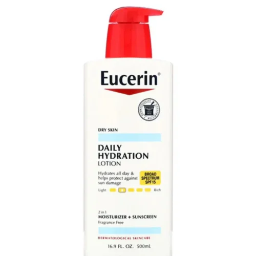 EUCERIN LOTION DAILY HYDRATION SPF 15 - 500ML |يوسيرين لوشن للترطيب اليومي بعامل حماية من الشمس 15 - 500 مل