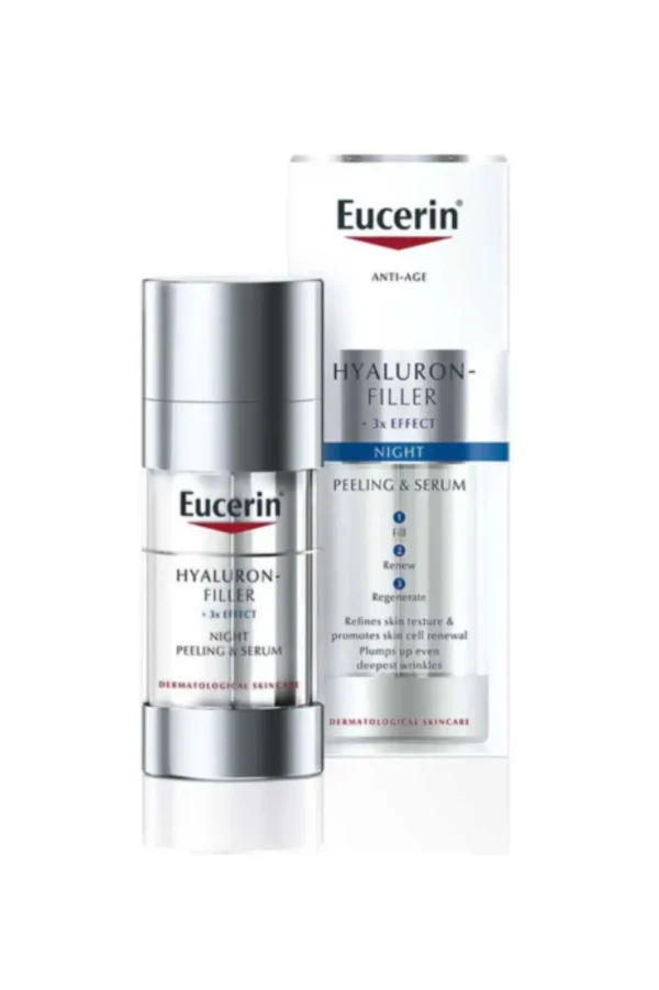 37 EUCERIN ANTI-AGE HYALURON FILLER NIGHT PEELING & SERUM - 30ML |يوسيرين مصل ومقشر ليلي مضاد للشيخوخة هيالورون فيلر - 30 مل