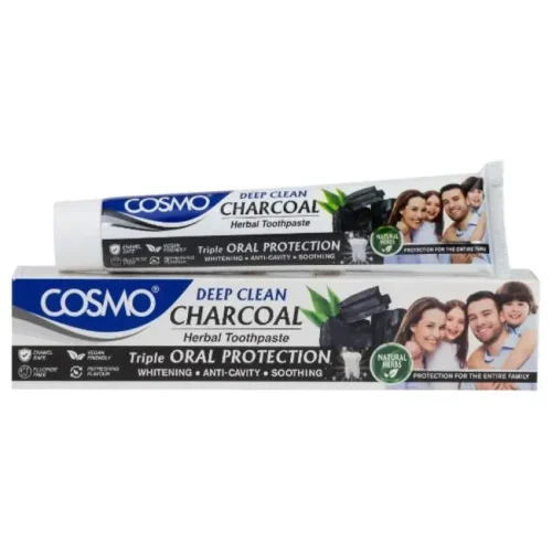 COSMO DEEP CLEAN CHARCOAL HERBAL TOOTHPASTE - 100G | كوزمو معجون أسنان بالفحم - 100 غرام