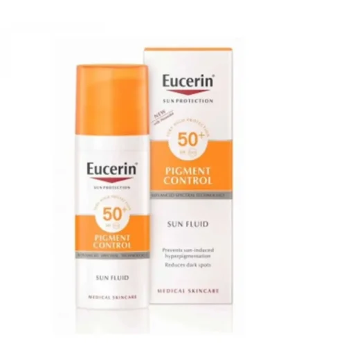 EUCERIN PIGMENT CONTROL SUN FLUID SPF50 - 50ML | يوسيرين واقي شمسي يمنع فرط تصبغ الشمس بعامل حماية 50 - 50 مل