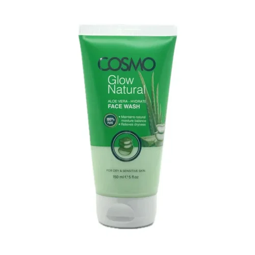 COSMO GLOW NATURAL ALOE VERA - HYDRATE FACE WASH - 150ML | كوزمو غسول مرطب للوجه بالألوفيرا - 150 مل