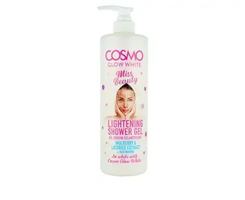 COSMO GLOW WHITE WHITENING SHOWER GEL MISS BEAUTY - 1000ML | كوزمو سائل استحمام مفتح للبشرة - 1000 مل