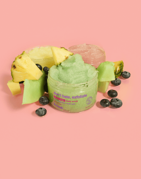 مقشر جسم بخلاصة جذور عرق السوس والاكتيك (الأخضر).B.Fresh Don’t Hate, Exfoliate Body Scrub بي فريش مقشر للجسم
