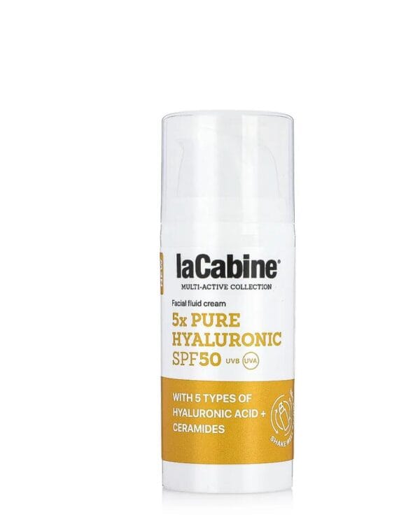 هذا المنتج هو كريم سائل للوجه من La Cabine بتركيبة 5X Pure Hyaluronic مع عامل حماية من الشمس SPF50.