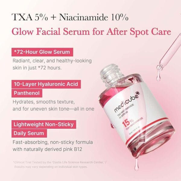 Medicube TXA+Niacinamide 15% Glow Facial Serum | مديكيوب سيروم النضارة بحمض الترانكسامك والنايسنمايد - 30 مل