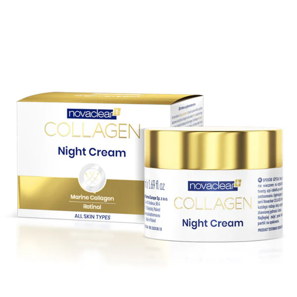 NOVACLEAR Collagen Night Cream- 50ml | نوفا كلير كريم ليلي بخلاصة الكولاجين لمكافحة علامات التقدم بالعمر - 50 مل