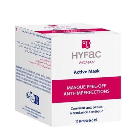 Hyfac Woman Active Mask Peel-Off Mask - 15 Sachets | هايفك ماسك لحبوب الوجه عند البالغين - 15 قطعة