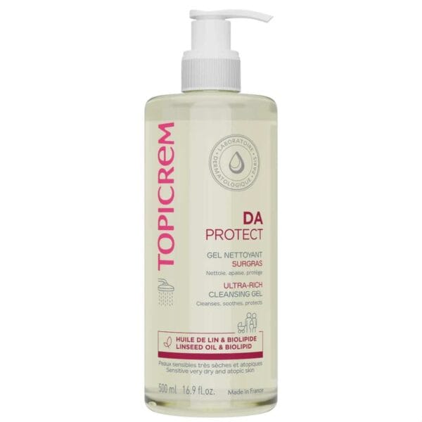 TOPICREM DA PROTECT ULTRA RICH CLEANSING GEL - 500ml | توبكريم دي إيه بروتكت جل التنظيف فائق الترطيب للبشرات الحساسة الأتوبية - 500 مل