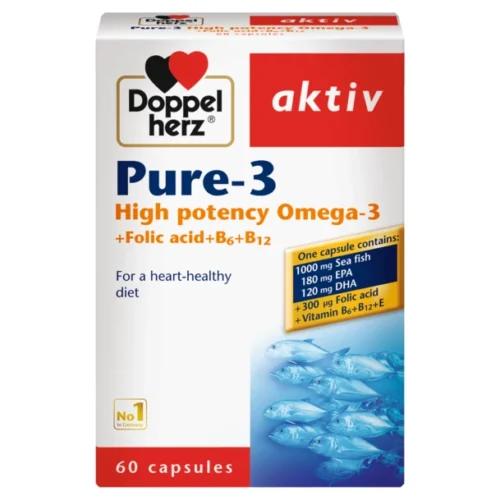 Doppleherz Pure - 3 | دبل هيرز كبسول اوميغا ثري الحماية الثلاثية لقلبٍ قوي وشرايين صحية