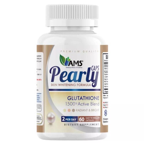 60cap - AMS Pearly Skin Whitening Glutathione Supplement Capsules For Radiant & Bright Skin | بيرلي كبسول كلوتاثيون لتفتيح البشرة - 60 كبسولة