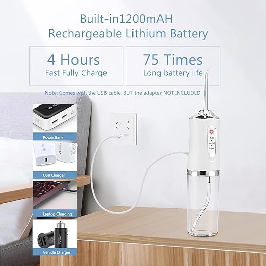 Portable Oral Irrigator - Water Flosser for Teeth | جهاز الخيط المائي المطور لتنظيف الاسنان