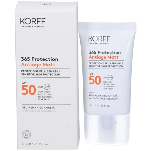 8050519684552 KORFF 365 PROTECTION ANTIAGE MATT FACE GELCREAM SPF50+ - 40ml | كورف كريم واقي شمس مطفي للحماية من الشيخوخة الضوئية - 40 مل