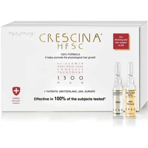 CRESCINA TRANSDERMIC HFSC COMPLETE TREATMENT 1300 For Men | كريشنا أمبولات لعلاج تساقط الشعر واعادة الانبات عند الرجال