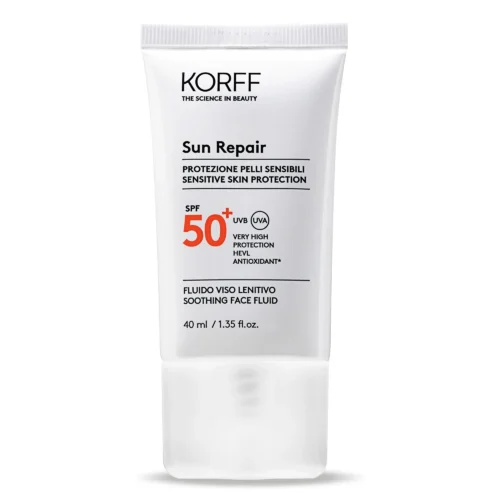 985599859_1 (1) KORFF SUN REPAIR SOOTHING FACE FLUID - 40ml | كورف واقي شمس مرمم ومهدئ للبشرة الحساسة - 40 مل