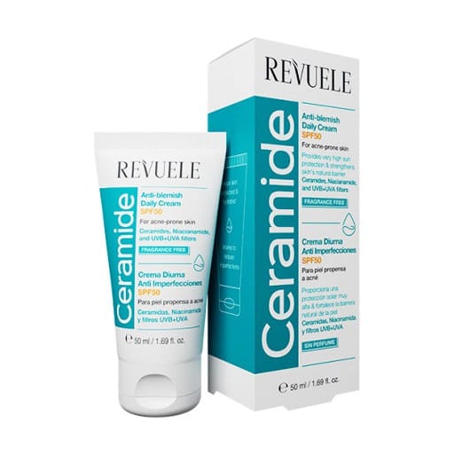 Revuele Ceramide Anti Blemish Daily Cream SPF50 | ريفولي واقي شمس للبشرات المعرضة للحبوب