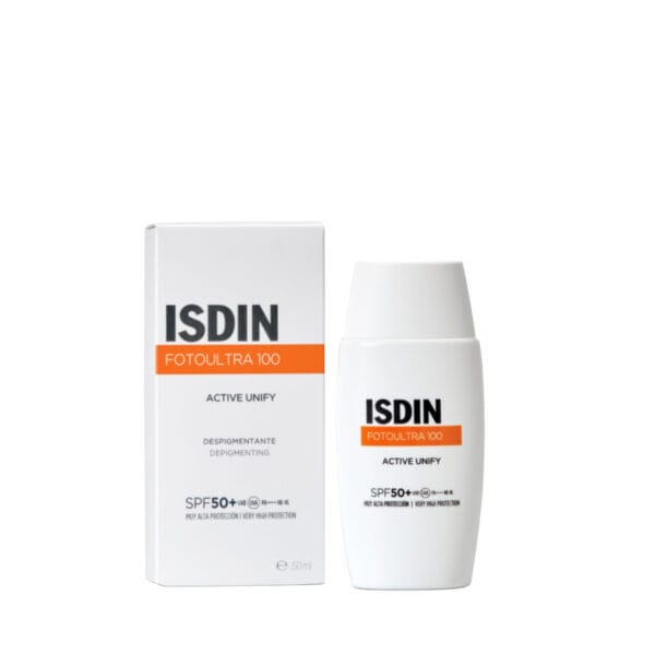 es_1160_th_fuactiveunifyspf5050ml_main_image_0_2 ISDIN Fotoultra 100 Active Unify SPF 50+ | ازدن واقي شمس اكتف يونفاي مضاد للتصبغات