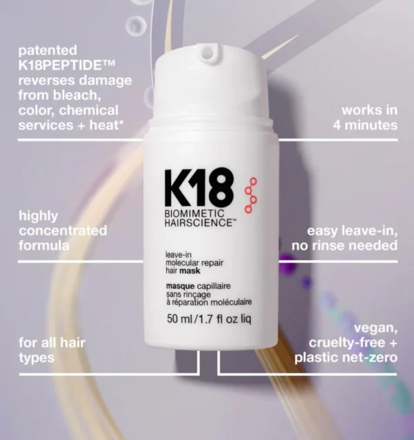 K18 Leave-in Molecular Repair Hair Mask - 50ml | كي 18 ليف ان لإصلاح الشعر - 50 مل