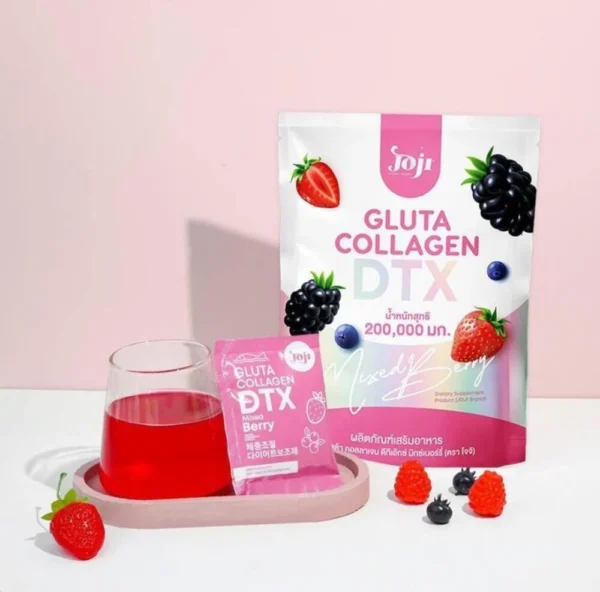 Joji Gluta Collagen DTX Plus - 10 sachets | جوجي كولاجين دى تي اكس بنكهة التوت المختلطة - 10 اظرف