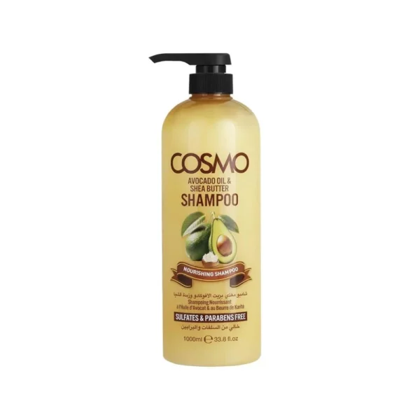 44492b78-951f-4c82-90d0-aa6467865e44-1000x1000-NeHbAqq73juM986ZVKfMYHWdDcBDyUoiGNrAs4wE Cosmo Nourishing Shampoo with Avocado Oil & Shea Butter - 1000ml | كوزمو شامبو بخلاصة الافوكادو وزبدة الشيا للشعر الجاف - 1000 مل