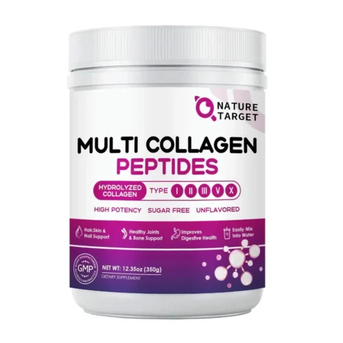 Nature Target Women’s Hydrolyzed Collagen Powder - 350g | نيتشر تاركت بودرة الكولاجين المتحلل للنساء - تركيبة متكاملة لدعم الجمال والصحة - 350 غ