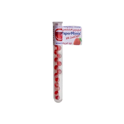 PaperMints - Strawberry Flavor - Mouth Freshener Balls - 18 Tablets | بيبر منتس كرات معطرة الفم - بنكهة الفراولة
