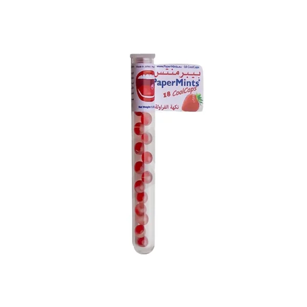 PaperMints - Strawberry Flavor - Mouth Freshener Balls - 18 Tablets | بيبر منتس كرات معطرة الفم - بنكهة الفراولة