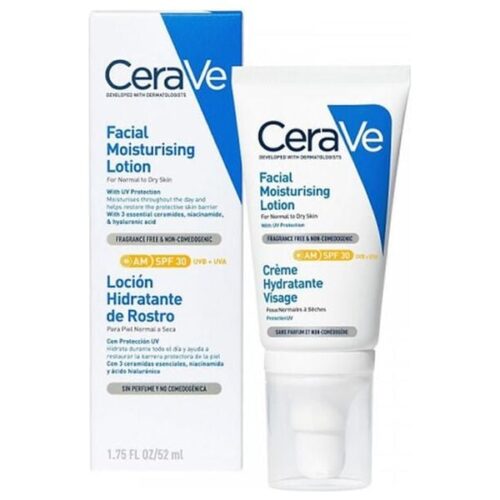 CeraVe SPF 30 Facial Moisturizing Lotion - hydrates skin and protects it from sun exposure - 52ml | سيرافي لوشن نهاري مرطب للوجه مع حماية من الشمس - 52 مل