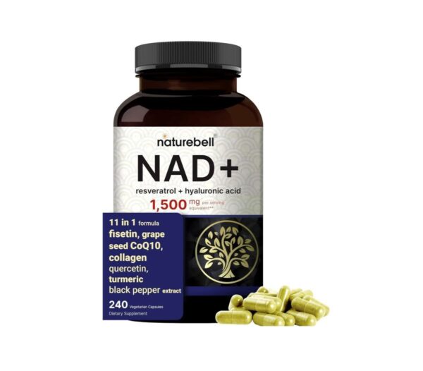 naturebell NAD+ 1,500mg Per Serving, 240 Veggie Capsules | مكمل NAD+ بتركيز 1500 مجم (240 كبسولة نباتية)