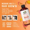 MaryRuth's Morning Multivitamin + Hair Growth - 650ml | ماري روث شراب متعدد الفيتامينات الصباحي مع محفز نمو الشعر - نكهة الخوخ والمانجو - 650 مل