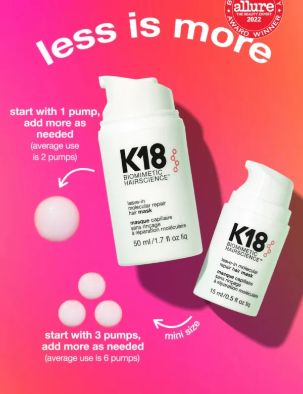 K18 Leave-in Molecular Repair Hair Mask - 15ml | كي 18 ليف ان ماسك لأصلاح الشعر - 15 مل
