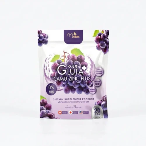 Gemini_Generated_Image_ok3lhkok3lhkok3l Manee Gluta CAMU ZINC PLUS - 20 sachet | مكمل غذائي ماني جلوتا كامو زنك لتفتيح البشرة وتقوية المناعة - 20 مغلف
