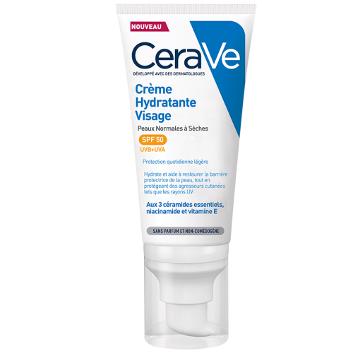 CERAVE Crème Hydratante Visage SPF 50 - 52ml | سيرافي كريم ترطيب الوجه الصباحي مع واقي شمس بحماية 50 - 52 مل