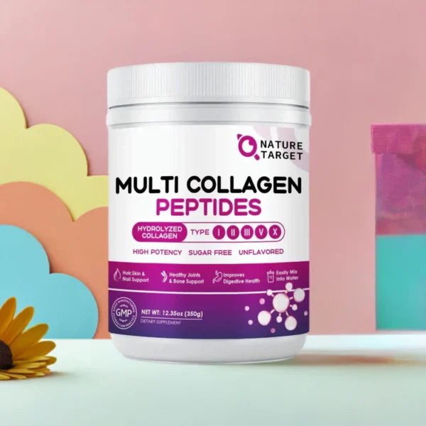 Nature Target Women’s Hydrolyzed Collagen Powder - 350g | نيتشر تاركت بودرة الكولاجين المتحلل للنساء - تركيبة متكاملة لدعم الجمال والصحة - 350 غ