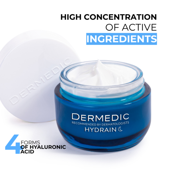 hydrain night cream RICH CONTENT EN Dermedic Night cream - 50ml - ديرمدك كريم ليلي لترطيب مكثف - 50 مل