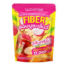 Woonae probio kombucha lychee fiber - 10pcs | ووني بروبايو كومبوتشا ليتشي فايبر - 10 اظرف