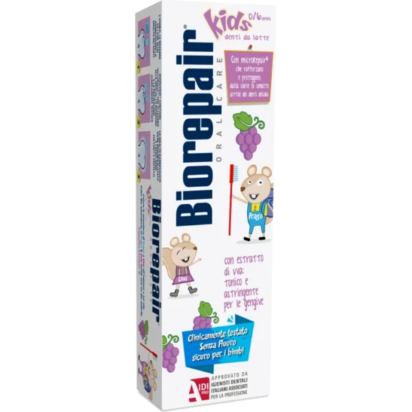 Biorepair Kids Toothpaste - Grape Flavor - 50ml | بايو ربير معجون اسنان للاطفال بنكهة العنب - 50 مل