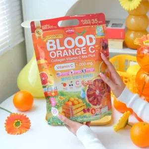 Mikeo Blood Orange C Liposomal Vitamin C 1000mg Collagen Mix Plus - 35 Sachets | مايكو ميكس بلس ليبوزومال فيتامين سي (1000 مجم) والكولاجين بنكهة برتقال الدم - 35 مغلف