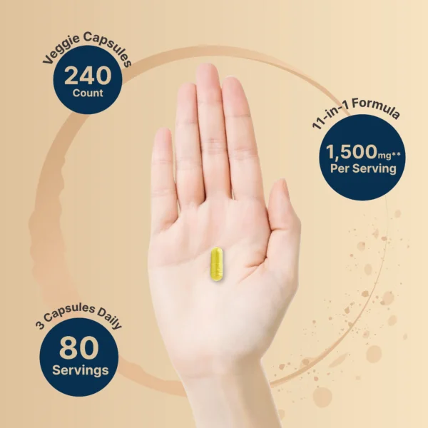 naturebell NAD+ 1,500mg Per Serving, 240 Veggie Capsules | مكمل NAD+ بتركيز 1500 مجم (240 كبسولة نباتية)