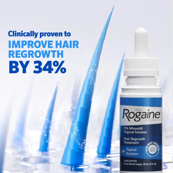 ROGAINE® 5% Minoxidil Solution - 3-Month Supply - 3x60ml | روكين محلول مينوكسديل 5% كورس علاجي لمدة 3 أشهر لإعادة نمو الشعر - 3x60 مل